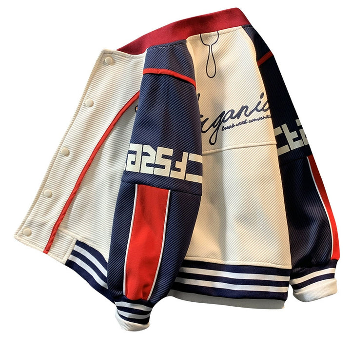 Damen lässige Collegejacke mit modernem Schriftzug und sportlichen Akzenten Drune