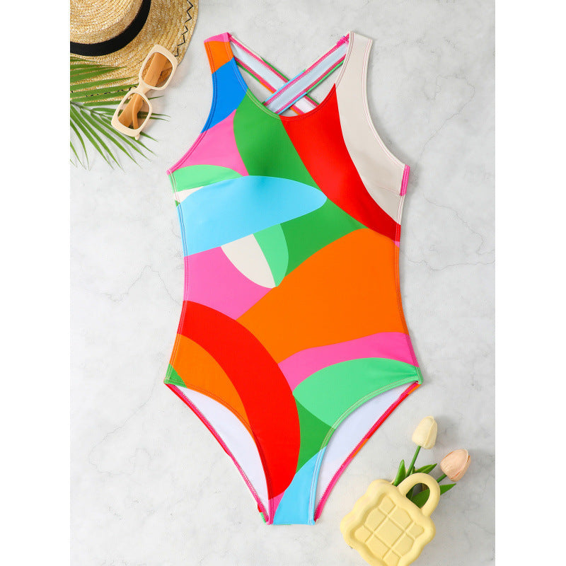 Damen Sportliches Bikini-Set mit farbenfrohen Grafiken Drune