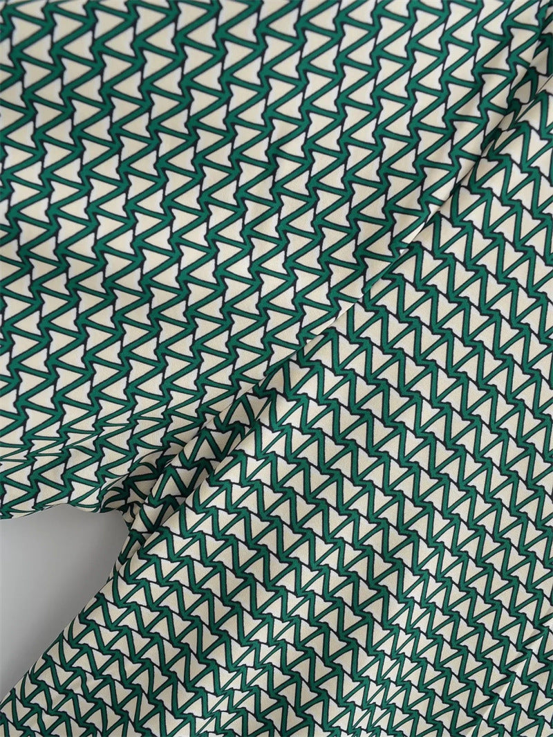 Damen Weite Baumwollhose mit grafischem Muster und elastischem Bund Drune