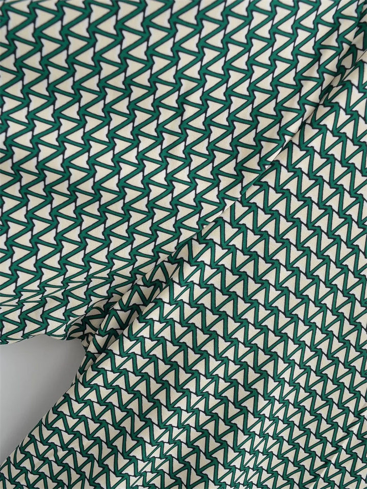 Damen Weite Baumwollhose mit grafischem Muster und elastischem Bund Drune