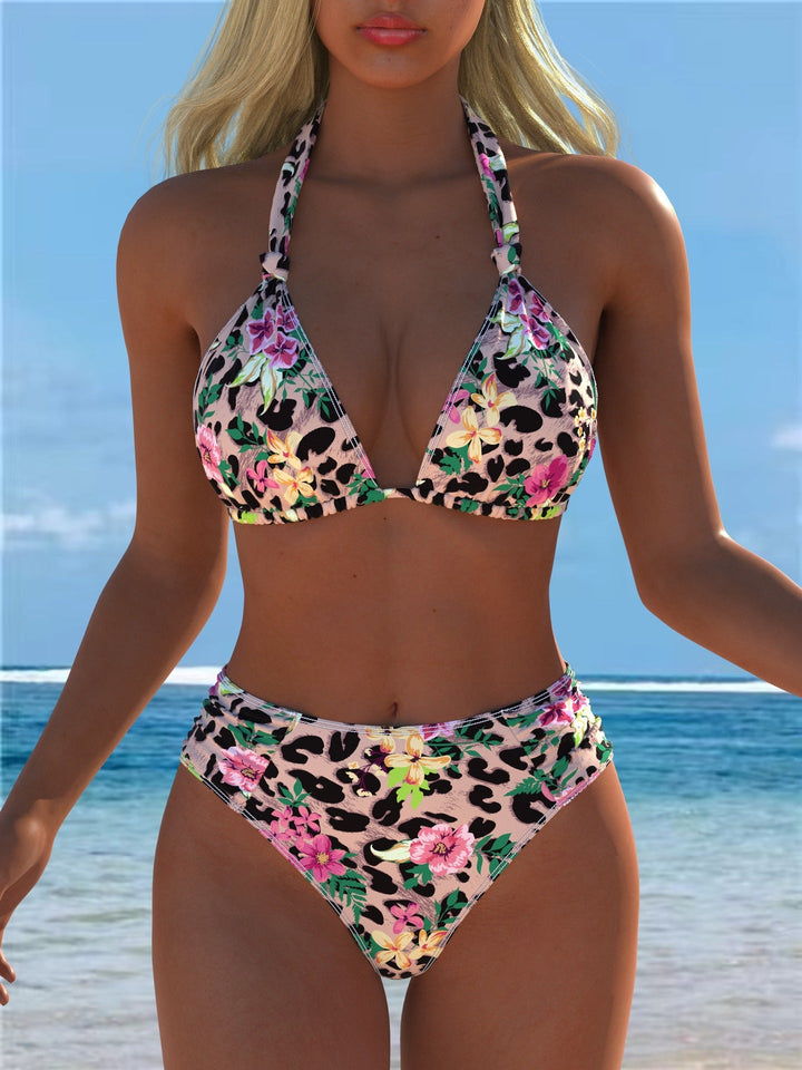 Damen Triangel-Bikini mit hohem Bund und patriotischem Sternen-Muster Drune