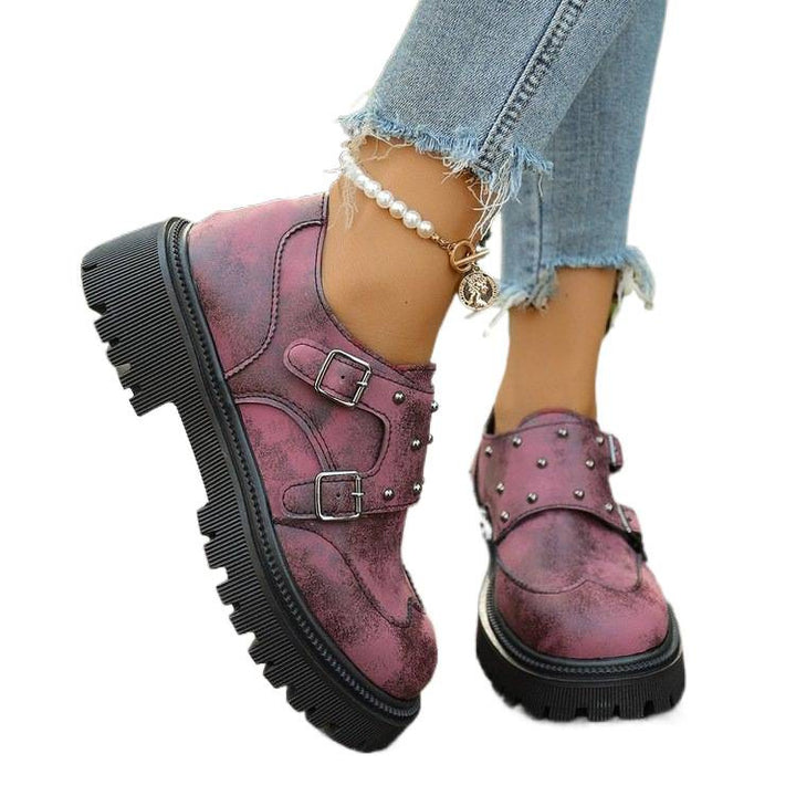 Damen Modische Plateau Schnürschuhe Drune