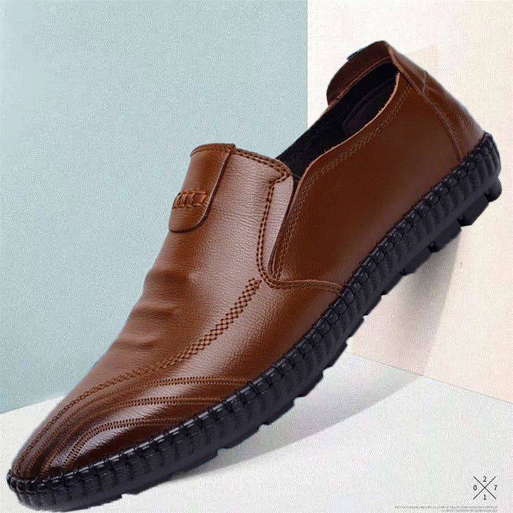 Herren elegante, braune Lederschuhe Drune