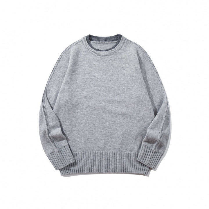 Unisex Weicher Mélange-Rundhalspullover aus Bio-Baumwollmix mit Boxy‑Fit und breiten Rippbündchen Drune