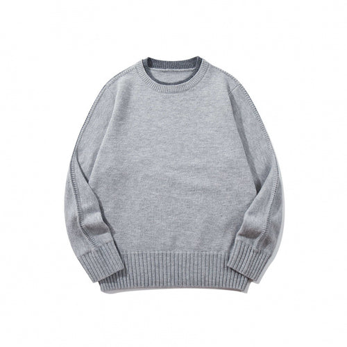 Unisex Weicher Mélange-Rundhalspullover aus Bio-Baumwollmix mit Boxy‑Fit und breiten Rippbündchen Drune