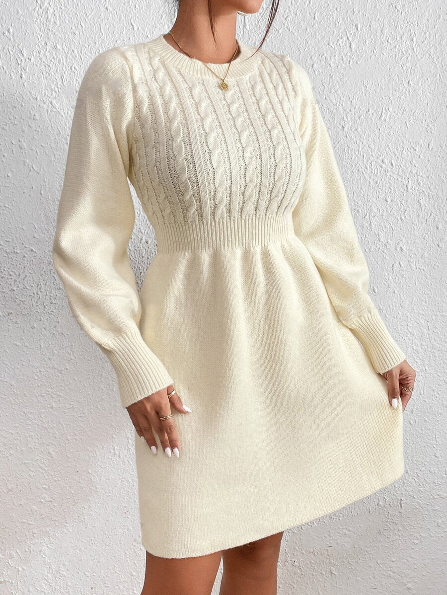 Damen Strickkleid mit strukturiertem Oberteil Drune