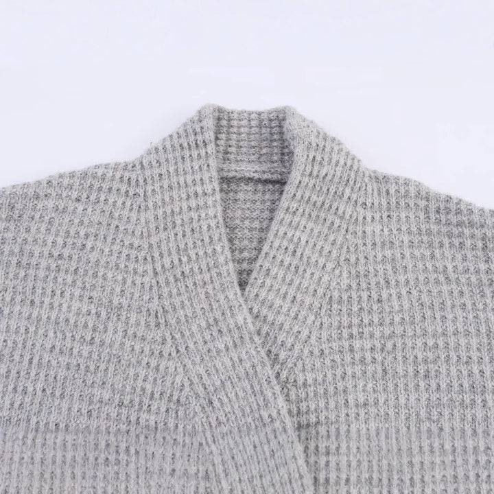 Damen lässige Strickjacke mit weitem Schnitt und dekorativen Knöpfen Drune