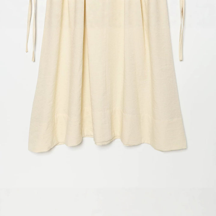 Damen Maxikleid mit Stehkragen, Bindeschal und Ballonärmeln Drune