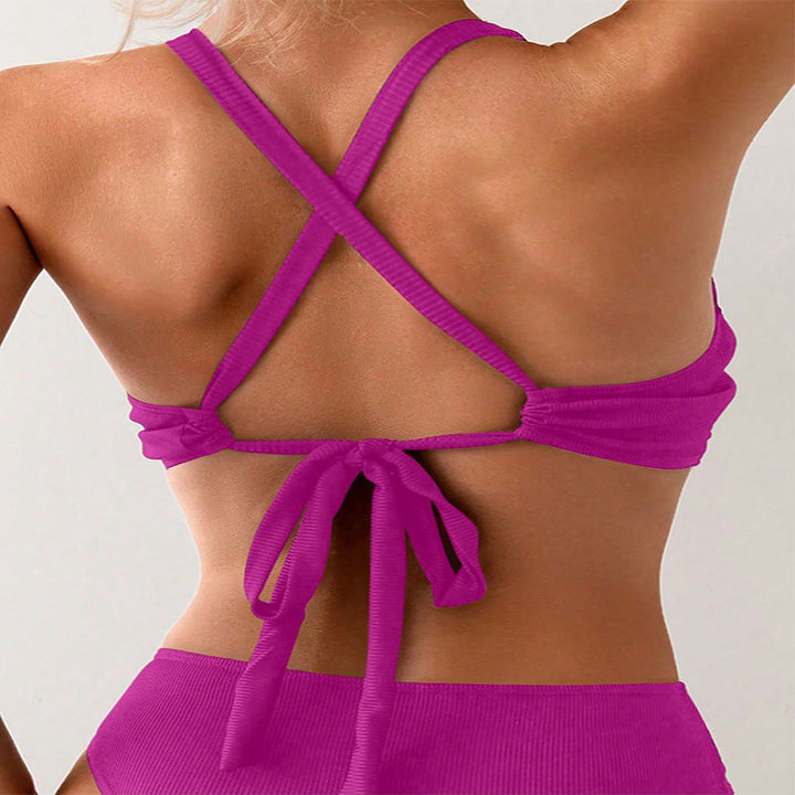 Damen Sport-Bikinioberteil mit eleganter Wickel-Optik Drune