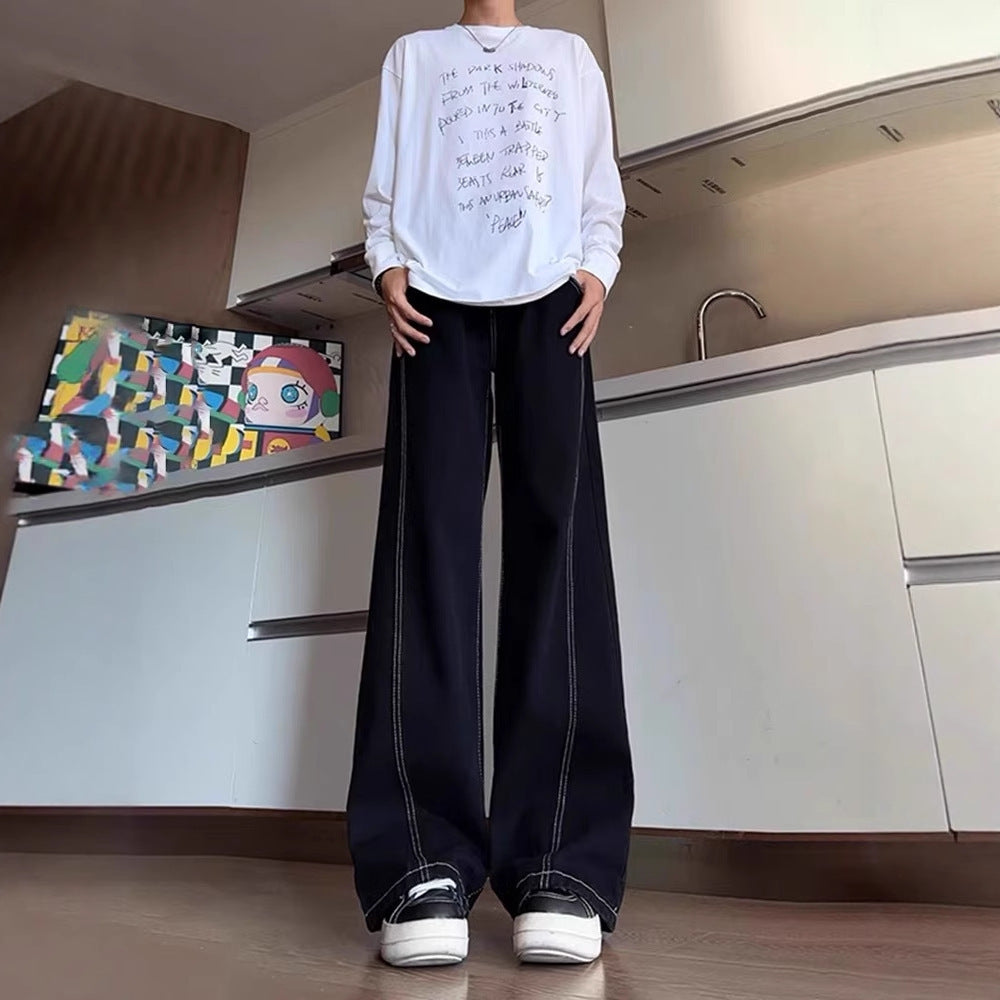 Damen Lässige High-Waist Schlaghose Drune