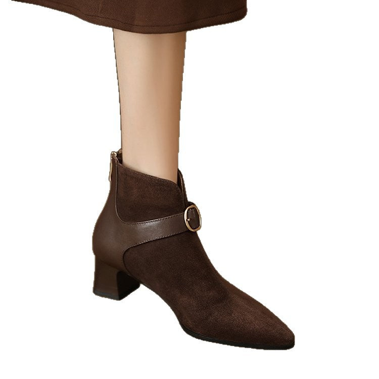 Damen Elegante und schicke Stiefeletten mit Riemen Drune
