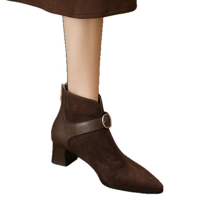Damen Elegante und schicke Stiefeletten mit Riemen Drune