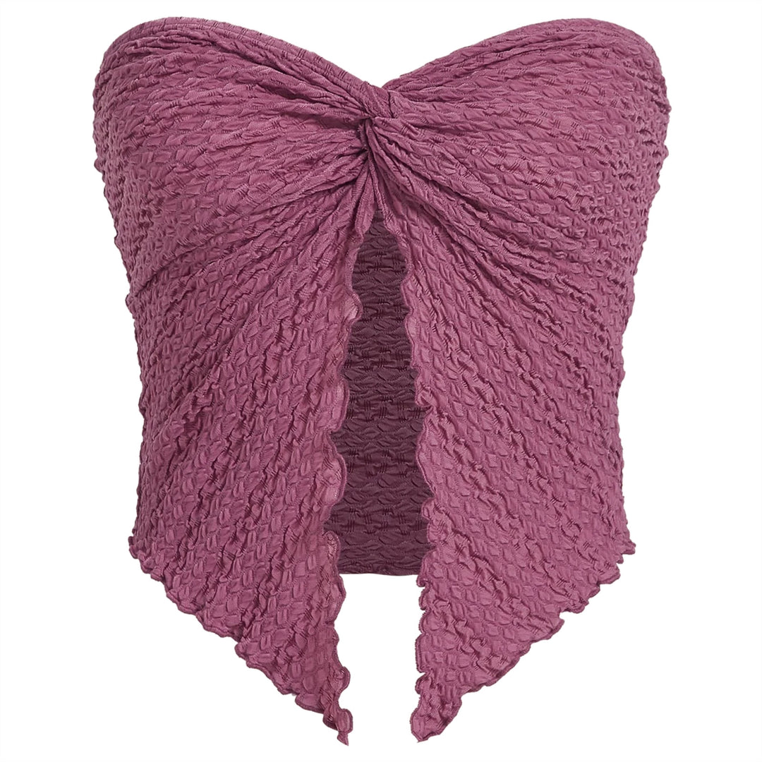 Damen ärmelloses Top mit elegantem Wickeldesign Drune