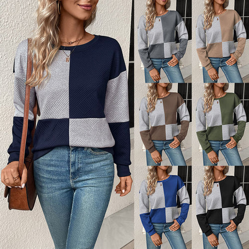 Damen lässiges Sweatshirt mit geometrischem Muster und trendigem Schnitt Drune