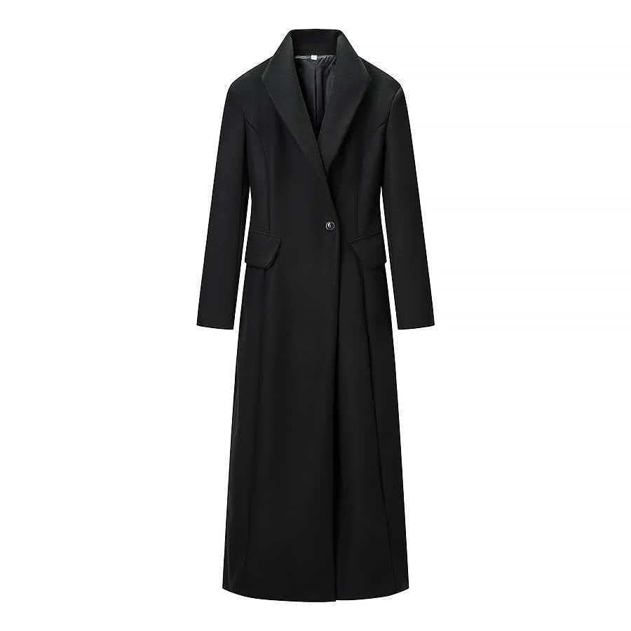 Damen Eleganter, figurbetonter Mantel mit Reverskragen Drune