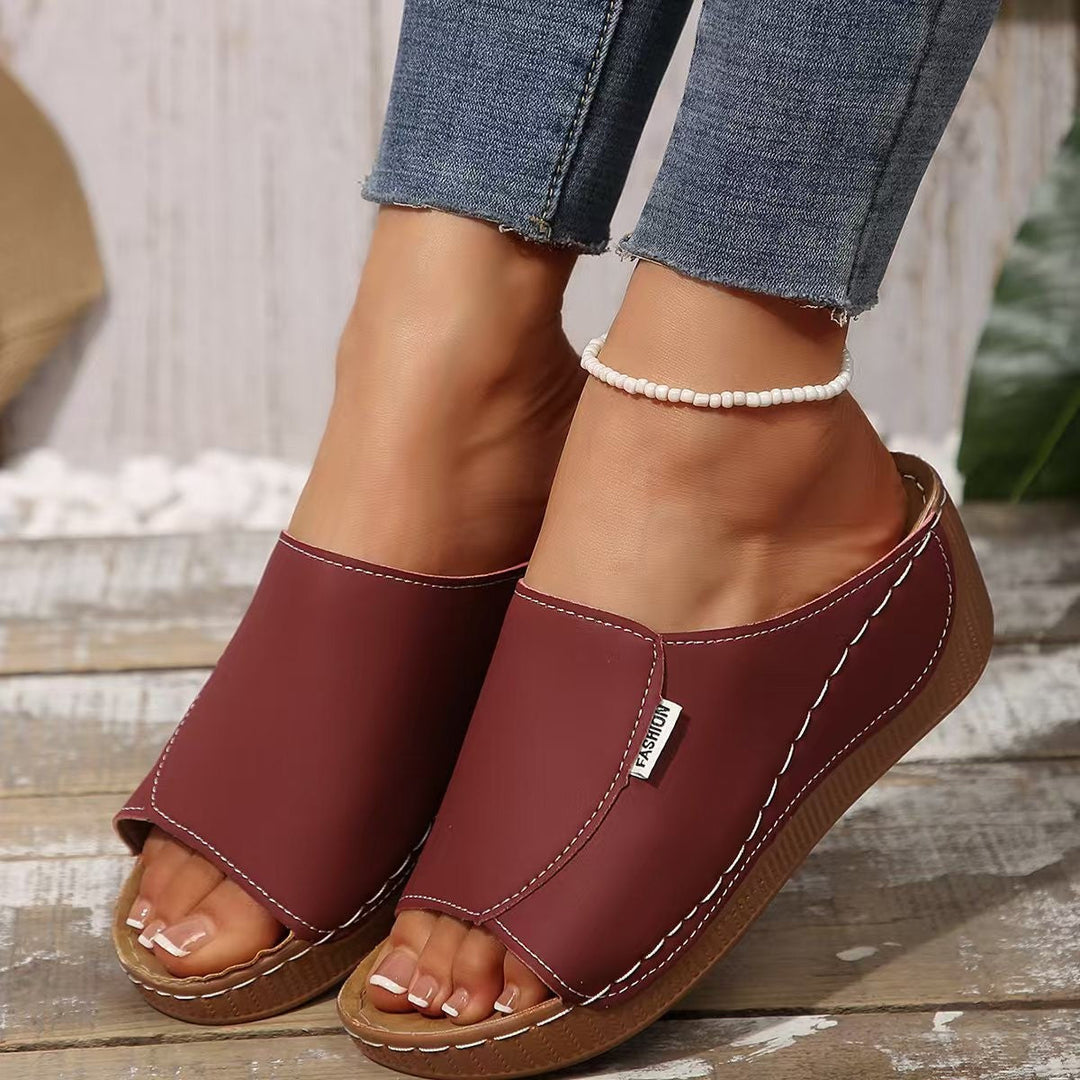 Damen bequeme Clogs mit ergonomischer Fußbett und modischem Riemendesign Drune