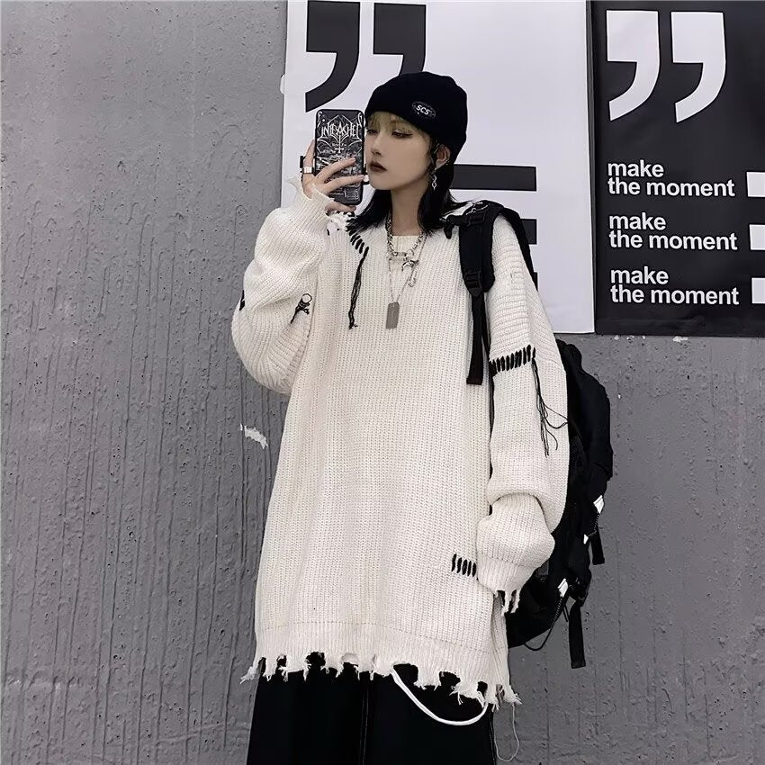Unisex Oversized Strickpullover mit einzigartigem Design Drune