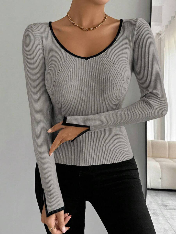 Damen Langärmliger Strickpullover Drune