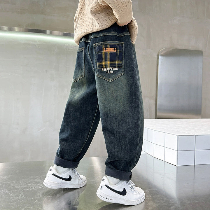 Herren baggy Jeans mit kreativen Taschen Drune