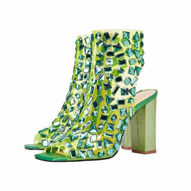 Damen Statement Transparente Stiletto Stiefeletten Drune