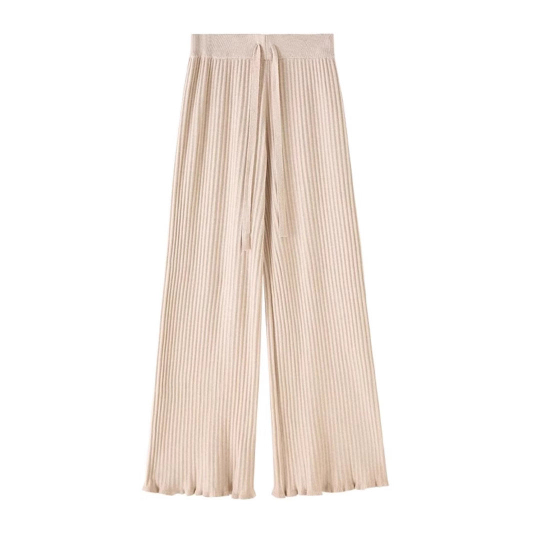 Damen Weit geschnittene Rippstrick-Hose Drune