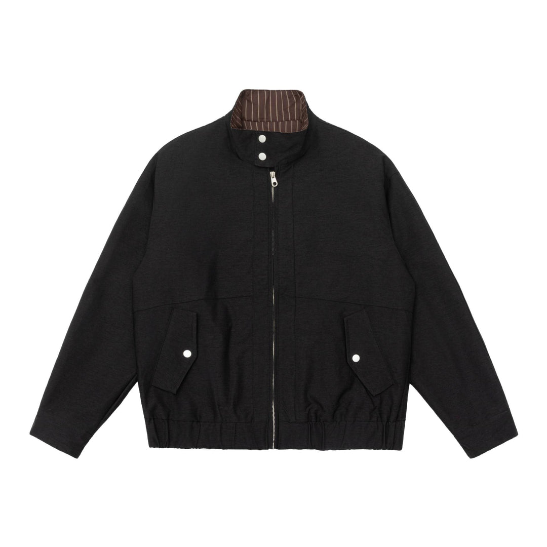 Herren Wattierte Bomberjacke mit Stehkragen, Pattentaschen und elastischem Saum Drune
