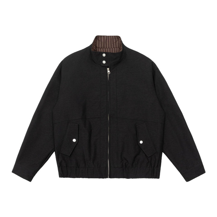 Herren Wattierte Bomberjacke mit Stehkragen, Pattentaschen und elastischem Saum Drune