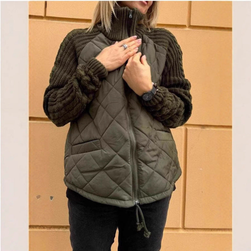 Damen Steppjacke mit Wolldetails Drune