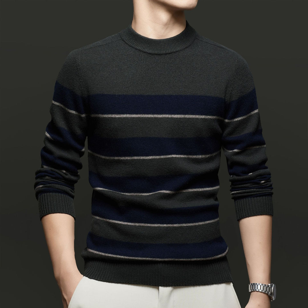 Herren Feinstrickpullover mit modischem Streifenmuster Drune
