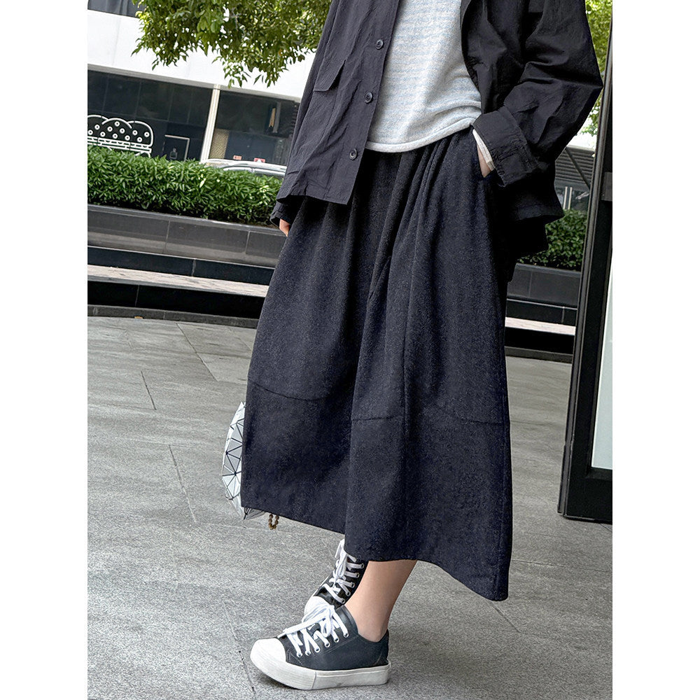 Damen Eleganter Midirock mit lässigem Schnitt Drune