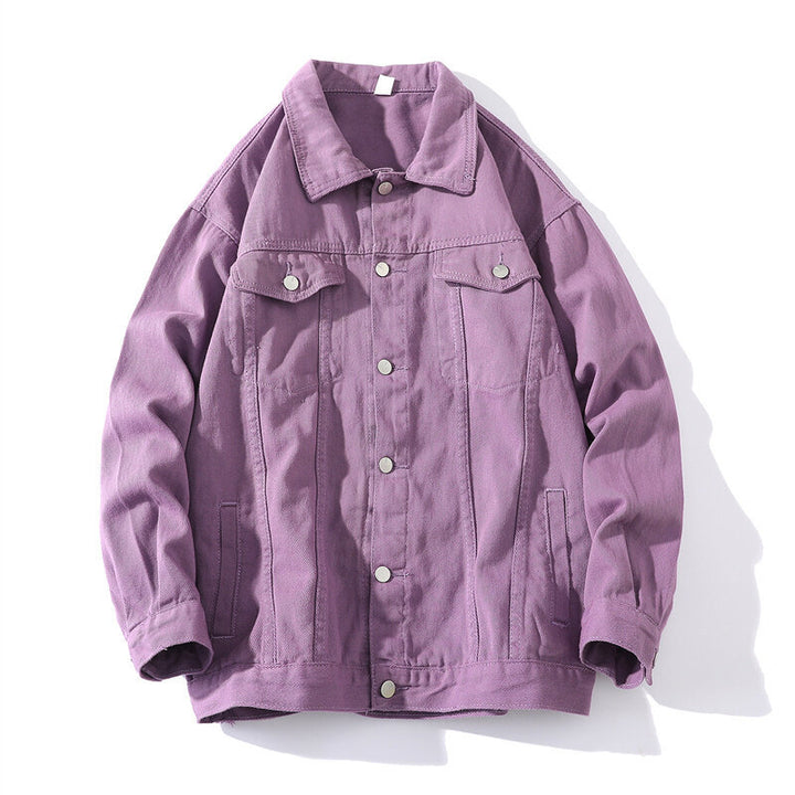Herren Oversize Jeansjacke aus Stonewashed Denim mit Druckknopfleiste und Brusttaschen Drune