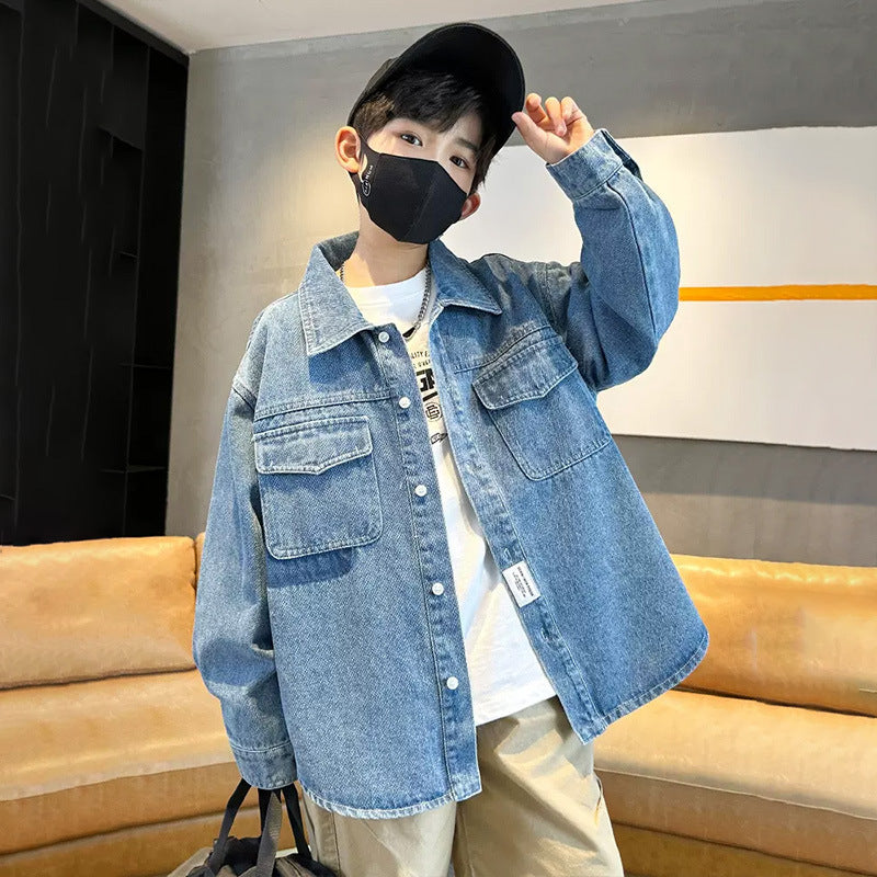 Unisex lässige Denim-Hemdjacke Drune
