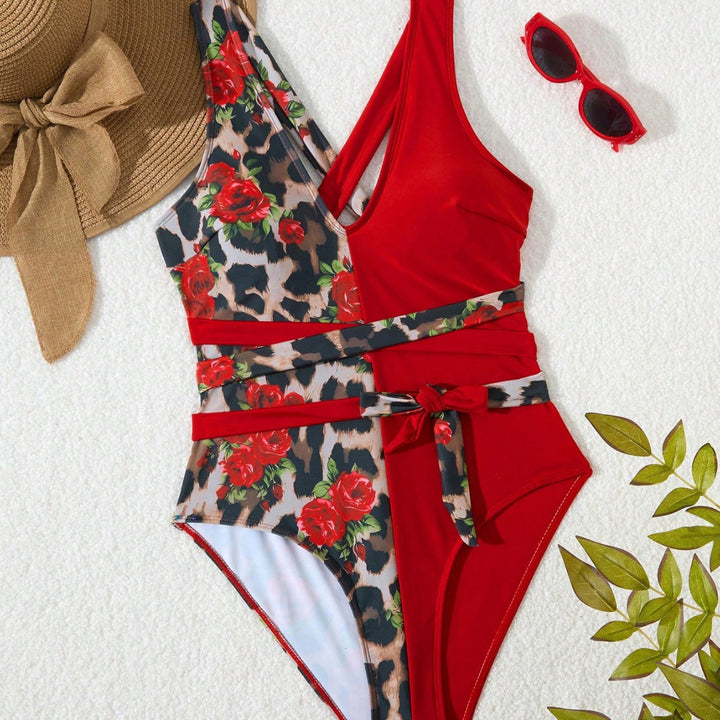 Damen Sportlicher Einteiler mit floralem und animalischem Design Drune