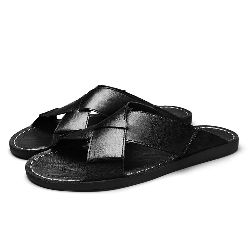 Herren Elegante und bequeme Leder-Sandalen mit verstellbarem Riemensystem Drune