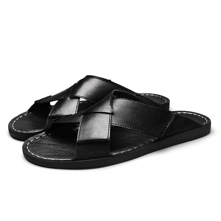 Herren Elegante und bequeme Leder-Sandalen mit verstellbarem Riemensystem Drune