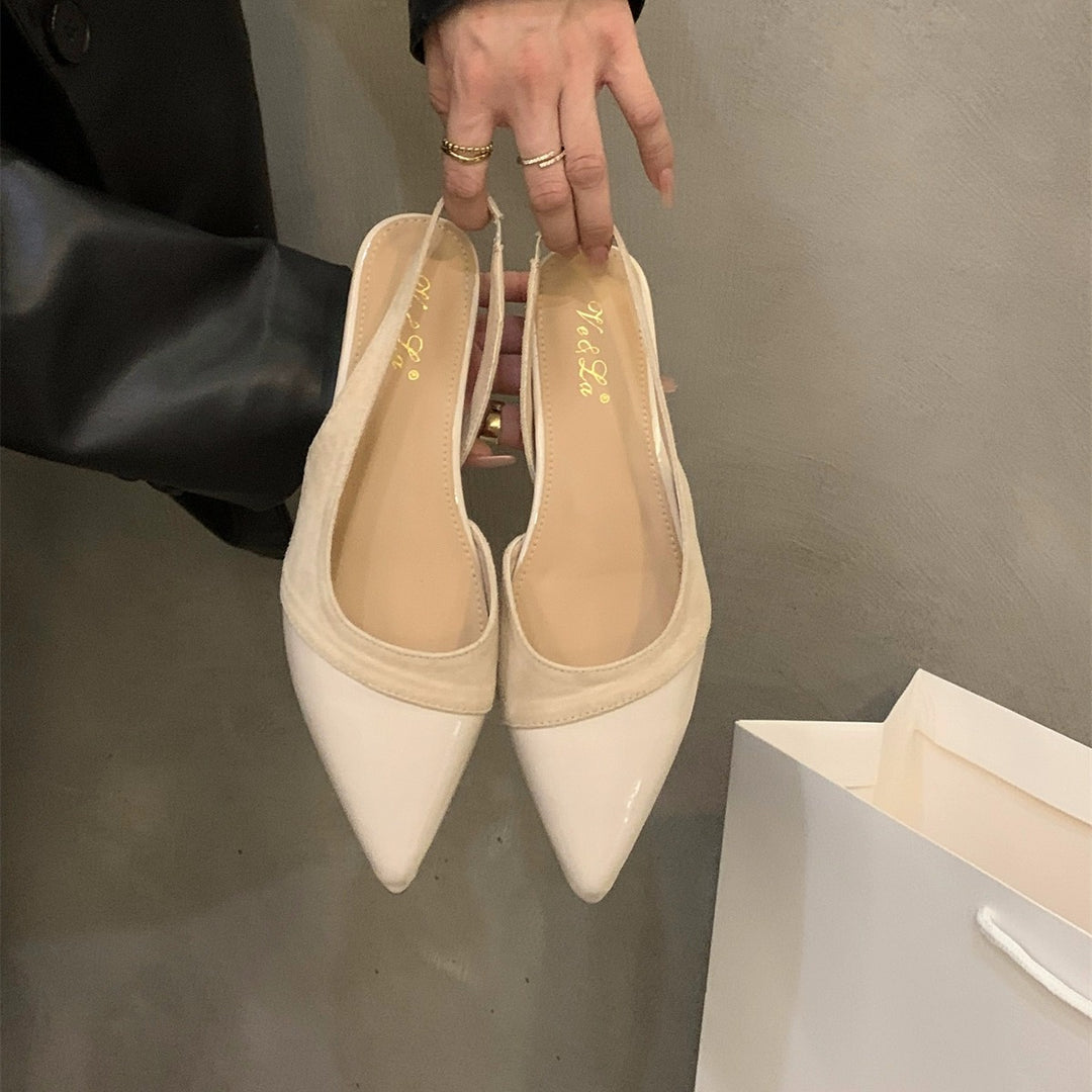 Damen elegante Slingback Pumps mit schickem Spitzer und hochwertiger Lackoberfläche Drune