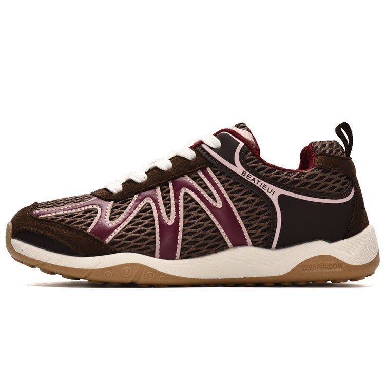 Damen Atmungsaktive Retro-Running-Sneaker mit Mesh-Obermaterial und Gumsohle Drune