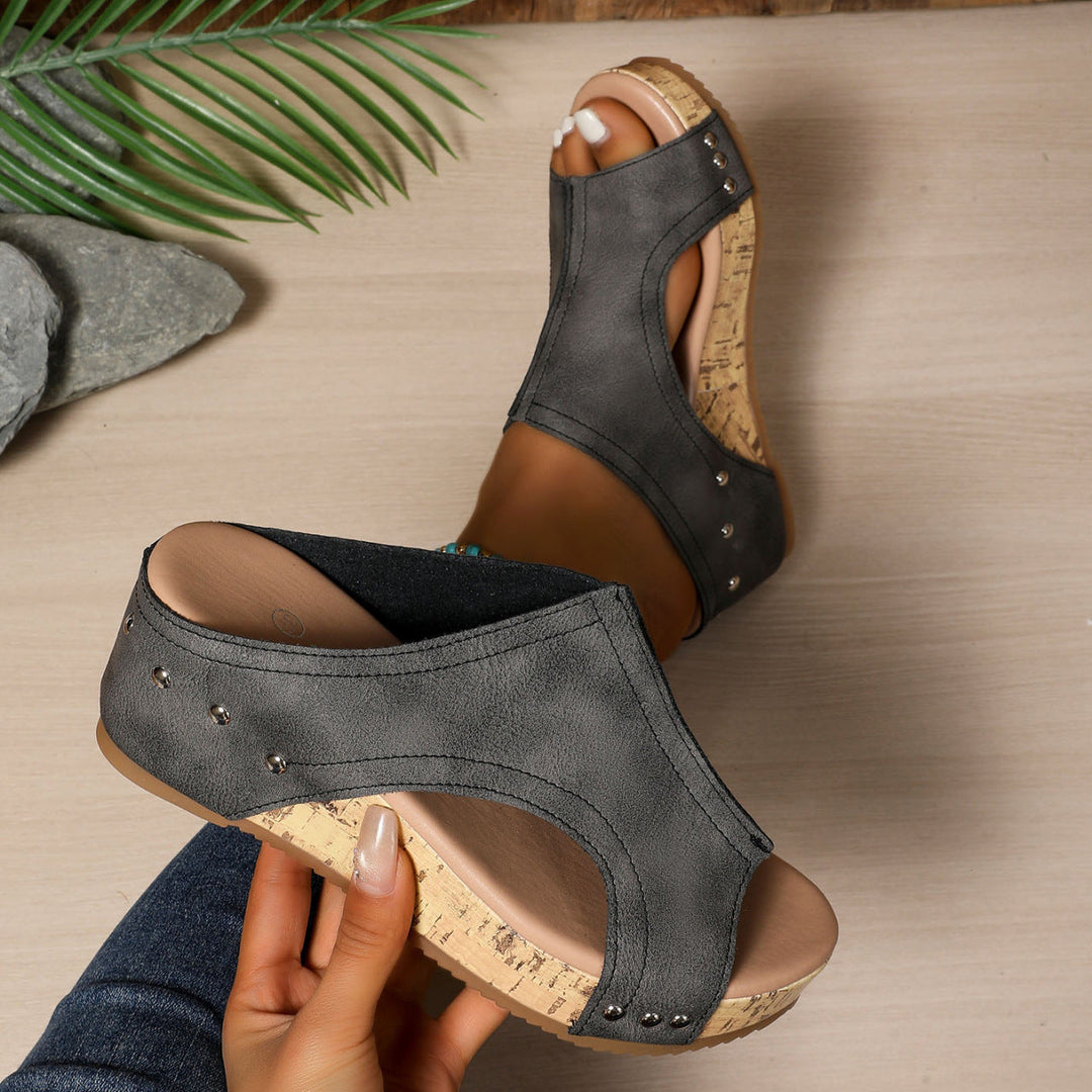 Damen Wedge-Sandaletten aus Kork mit stilvollen Einsätzen Drune