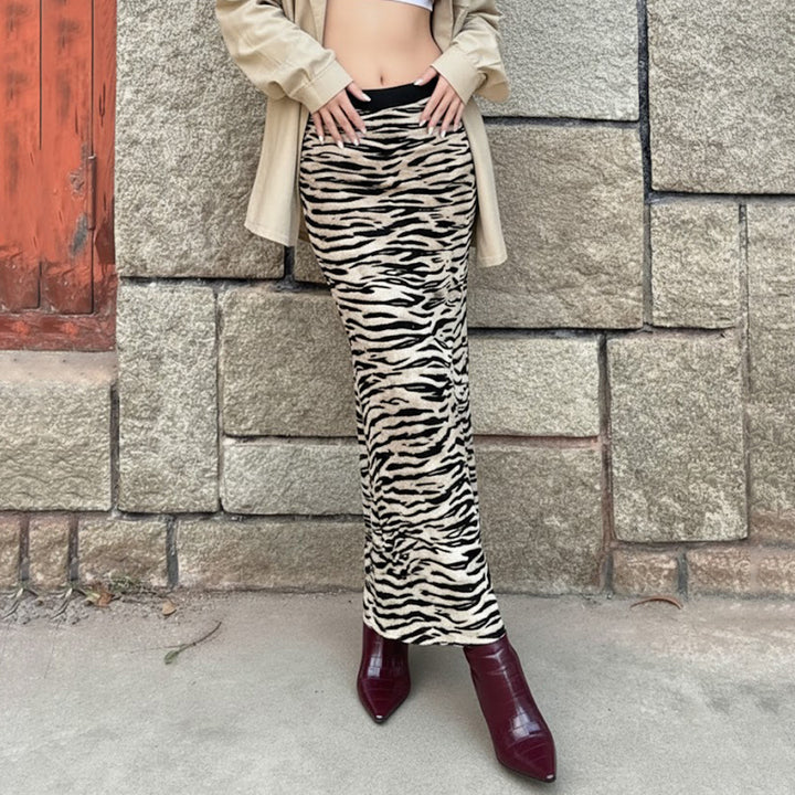 Damen Schicker Maxi-Rock mit Rüschendetails und floralen Mustern Drune
