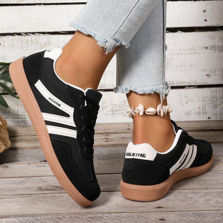 Damen Retro-Sneaker mit Veloursleder-Optik, gepolstertem Komfortfußbett und profilierter Gummilaufsohle Drune