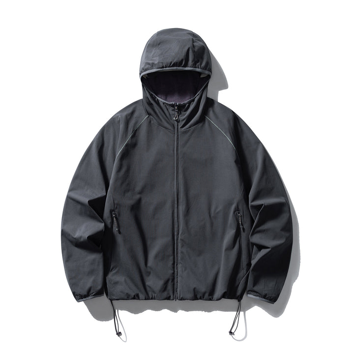 Unisex Leichte Kapuzen‑Softshelljacke mit Fleecegefütterter Innenkapuze und verstellbarem Saum Drune
