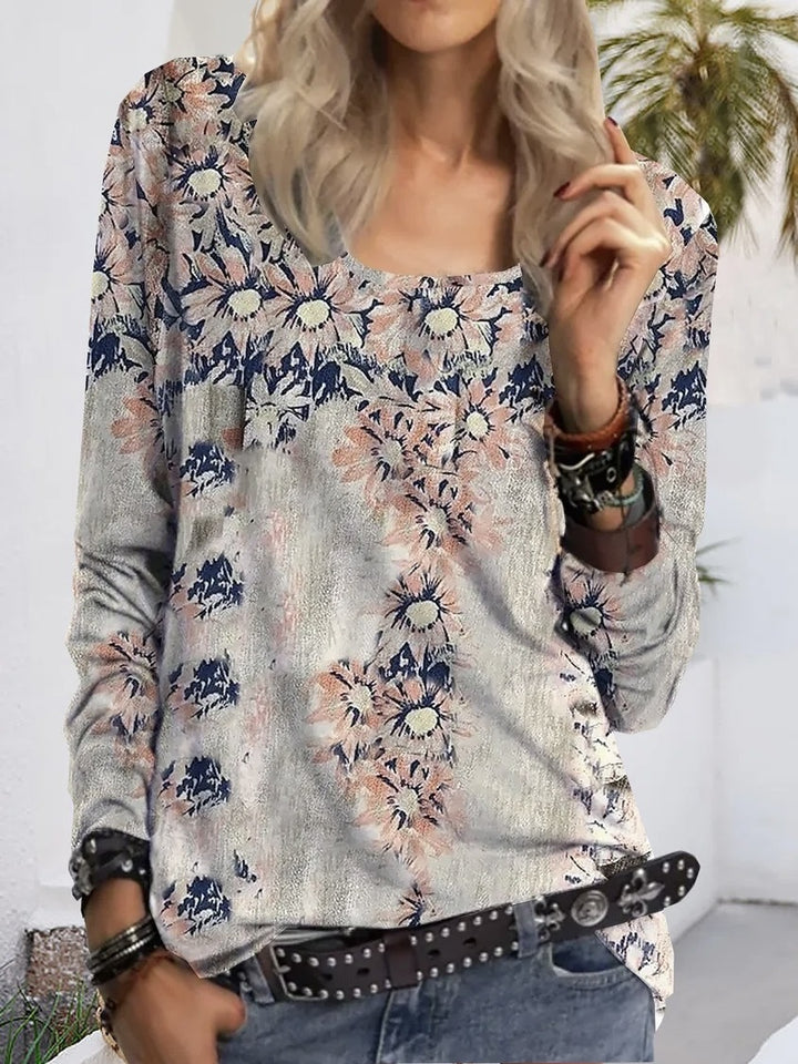 Damen Asymmetrische Tunika mit Karopatch und Zierknöpfen Drune