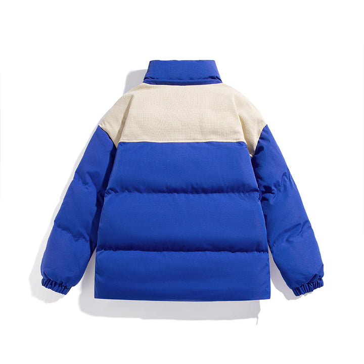 Herren Wattierte Oversize-Steppjacke mit hohem Stehkragen und kontrastiertem Schulterpaneel Drune