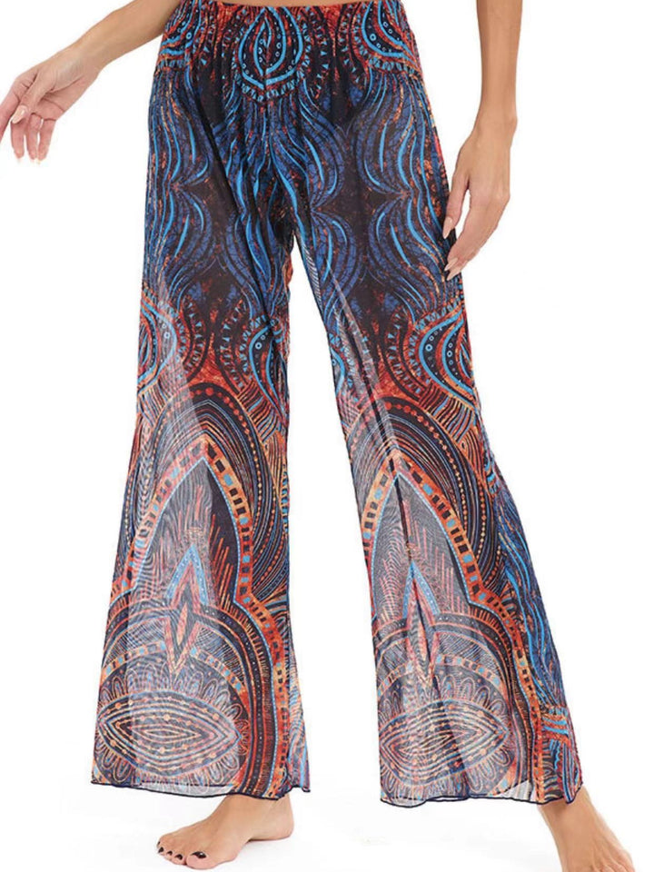 Damen Elegante Strandhose mit floralem Muster Drune