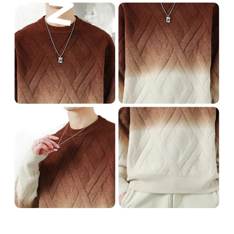 Herren Gemusterter Strickpullover mit modischem Farbverlauf Drune