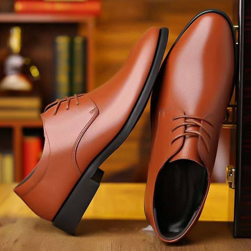 Herren Elegante Derby-Business-Schnürschuhe aus Glattleder mit schmaler Leiste Drune