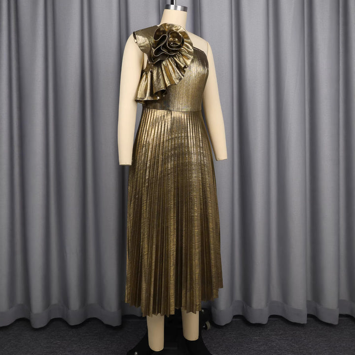 Damen Glamouröses und plissiertes Abendkleid Drune