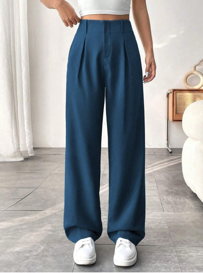 Damen Elegante Bundfaltenhose mit weitem Schnitt Drune