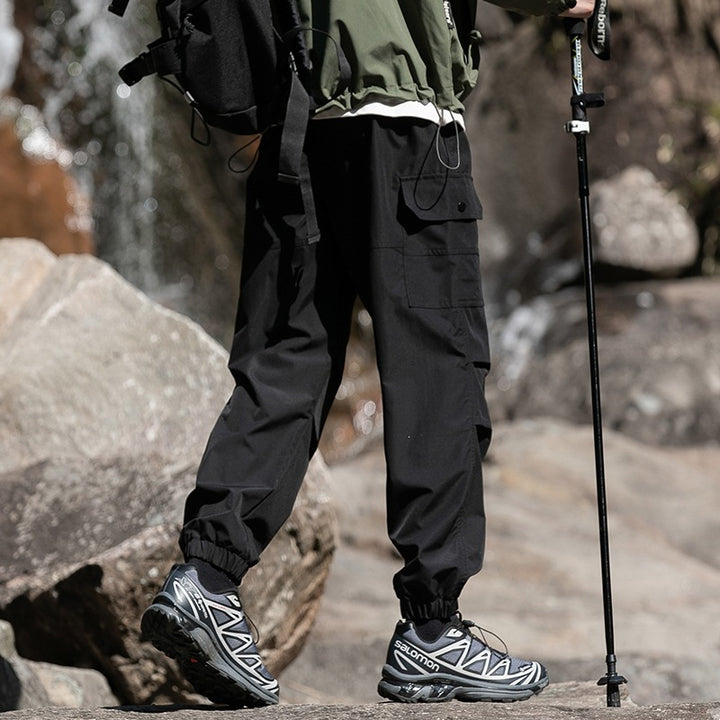 Herren Weite Relaxed-Cargo-Freizeithose mit Tunnelzugbund & Multifunktions‑Taschen Drune