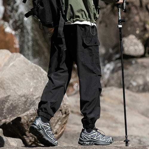 Herren Weite Relaxed-Cargo-Freizeithose mit Tunnelzugbund & Multifunktions‑Taschen Drune